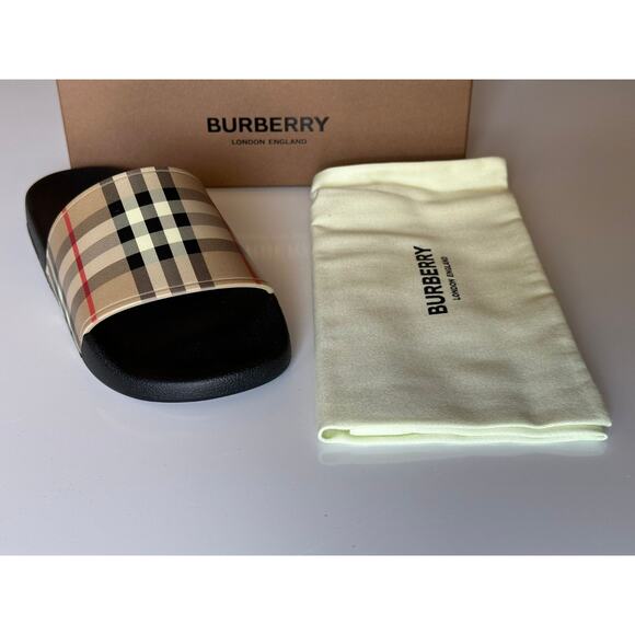 Burberry Vintage Check Archive Beige Slide Sandals 12 US (45 Euro) 8023965 NIB - Picture 7 of 10